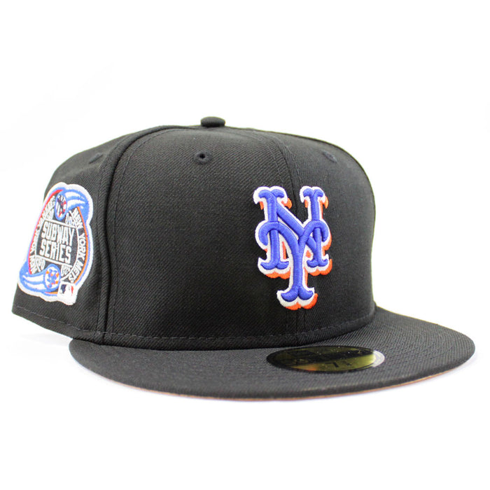 New York Mets 2000 World Series New Era 59Fifty Fitted Hat (Black Peach Under Brim)