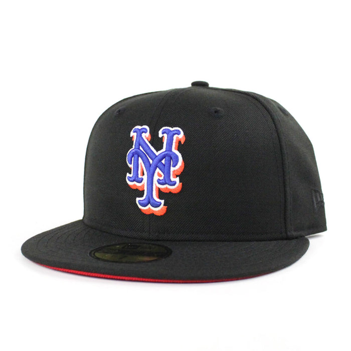 New York Mets New Era 59Fifty Fitted Hat (Black Red Under Brim)