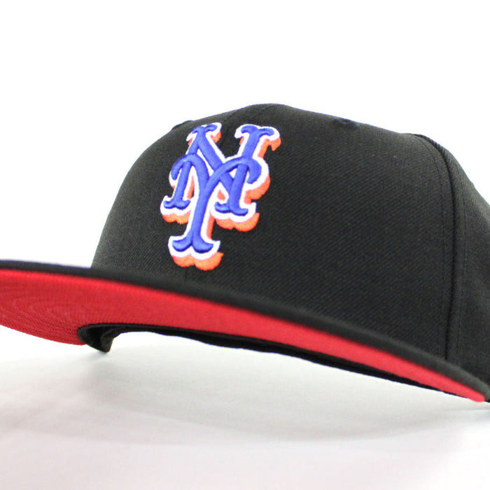 New York Mets New Era 59Fifty Fitted Hat (Black Red Under Brim)