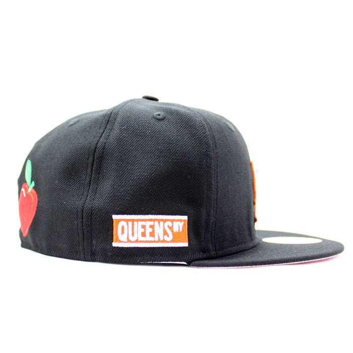 New York Mets Queens NY Patch Statue Of Liberty National Monument New Era 59Fifty Fitted Hat (Black Pink Under Brim)