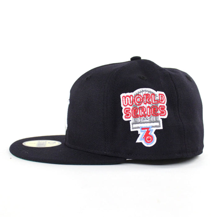 New York Yankees 1976 World Series 59Fifty New Era Fitted Hat (Navy Green Under Brim)