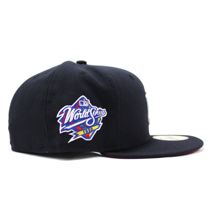 New York Yankees 1999 World Series New Era 59Fifty Fitted Hat (Small Logo Navy RED Under Brim)