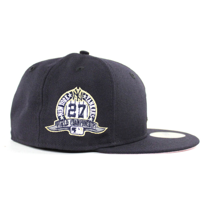 New York Yankees 27 World Championships New Era 59Fifty Fitted Hat (Pink Under Brim)