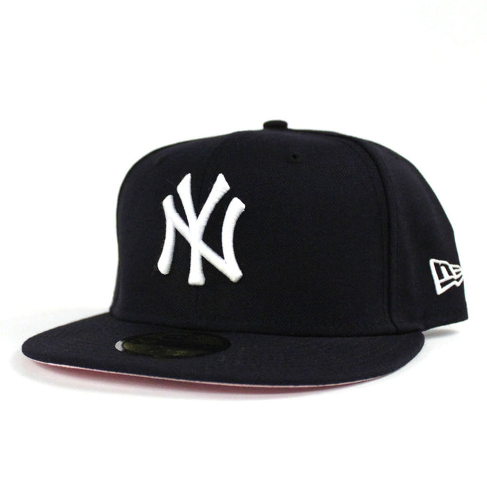 New York Yankees New Era 59Fifty Fitted Hat (Navy Pink Under Brim)