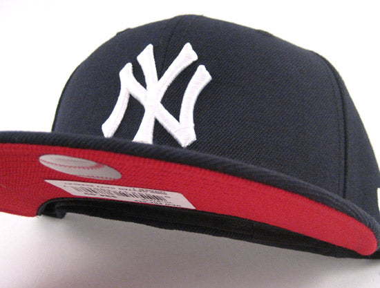 New York Yankees New Era 59Fifty Fitted Hats (NAVY RED UNDER BRIM)