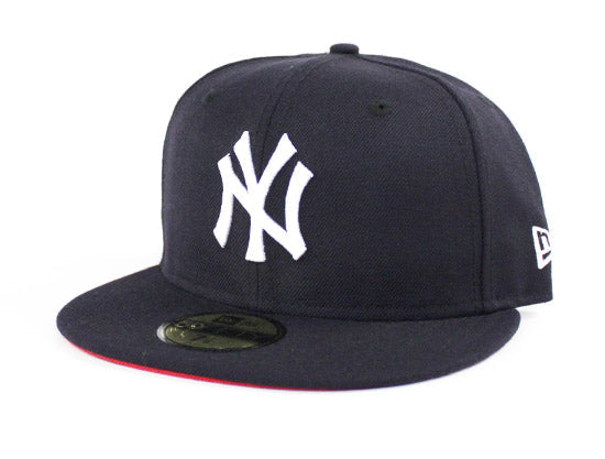 New York Yankees New Era 59Fifty Fitted Hats (NAVY RED UNDER BRIM)