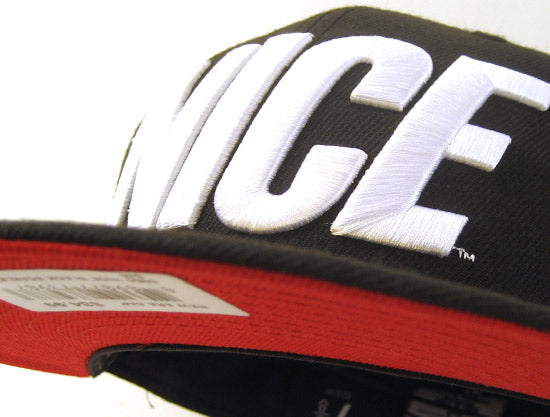 Nice New Era Fitted 59Fifty Caps (BLACK RED UNDER BRIM)