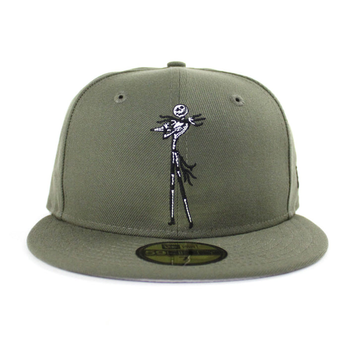 Nightmare Before Christmas Jack Skellington New Era 59Fifty Fitted Hat (Olive Black Gray Under Brim)