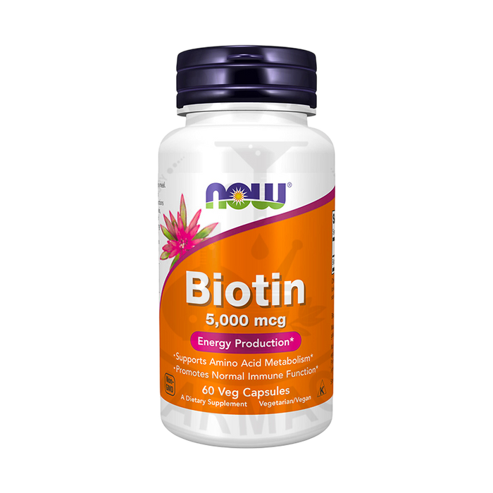 Now Biotin 5,000 mcg Energy Production 60 veg Capules