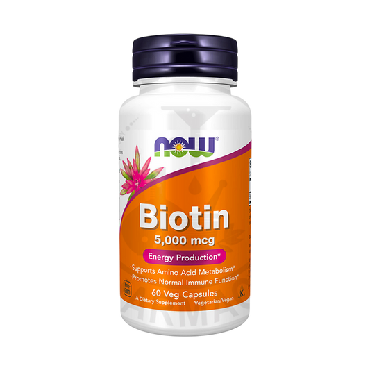 Now Biotin 5,000 mcg Energy Production 60 veg Capules