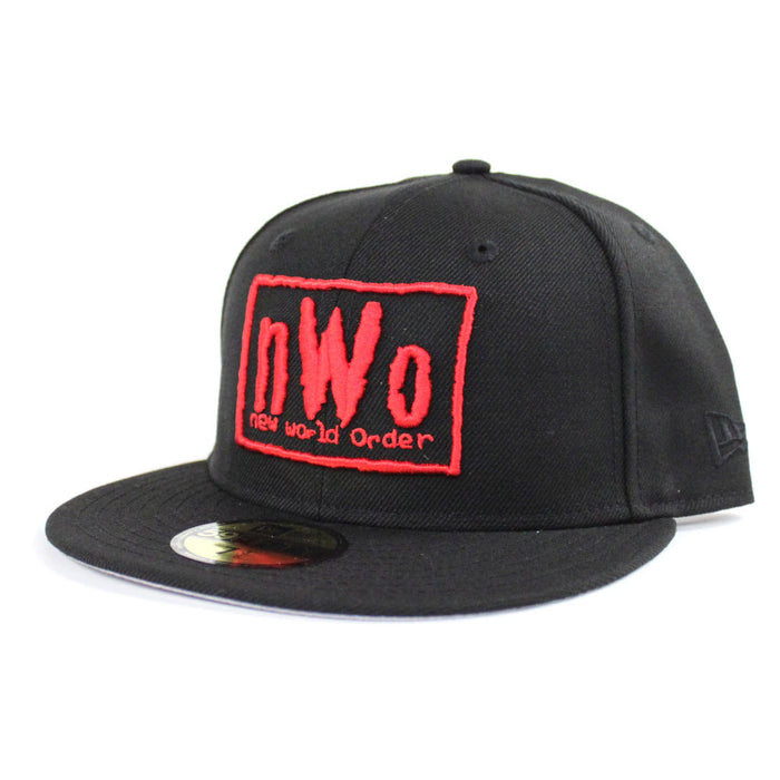 NWO New Era 59Fifty Fitted Hat (New World Order Black Red Gray Under Brim)