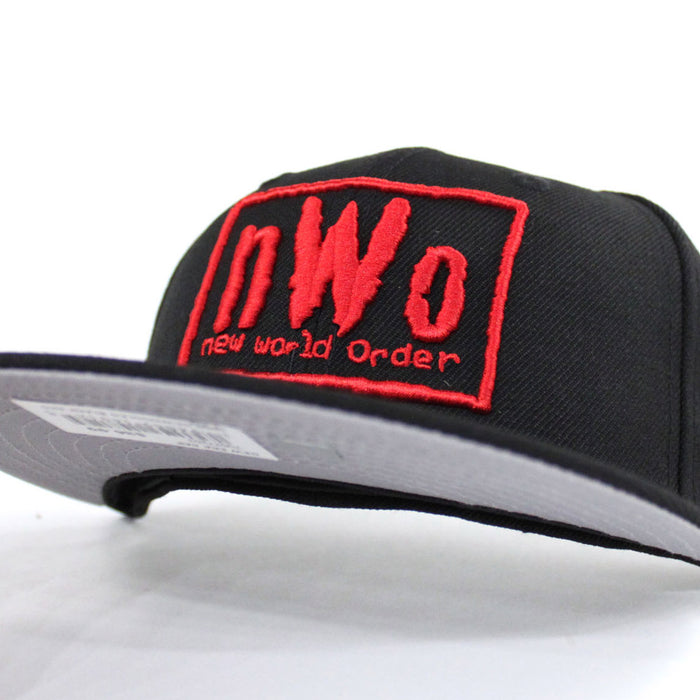 NWO New Era 59Fifty Fitted Hat (New World Order Black Red Gray Under Brim)