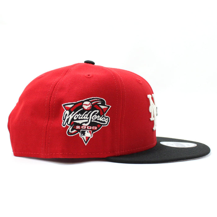 NY Mets x NY Yankees Duel 2000 World Series New Era 9Fifty Snapback Hat (Red Black Gray Under Brim)
