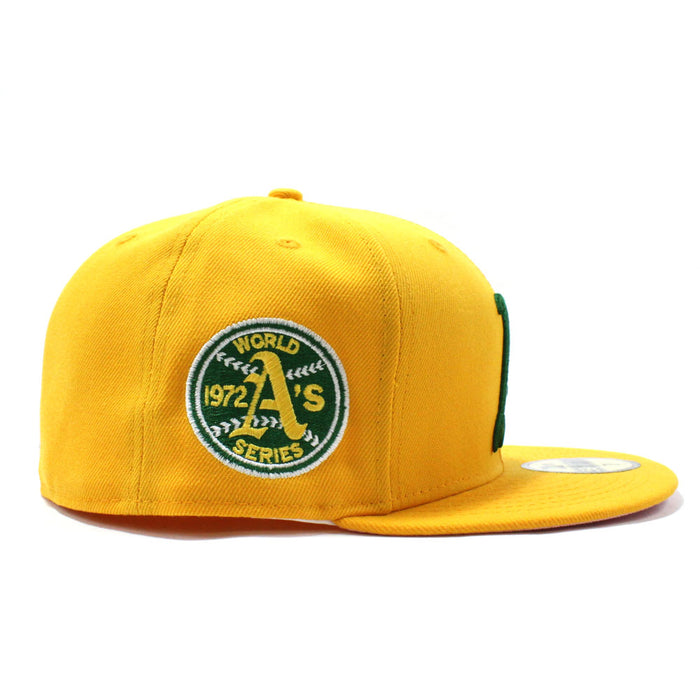 Oakland Athletics 1972 World Series New Era 59Fifty Fitted Hat (Gold Pink Under Brim)