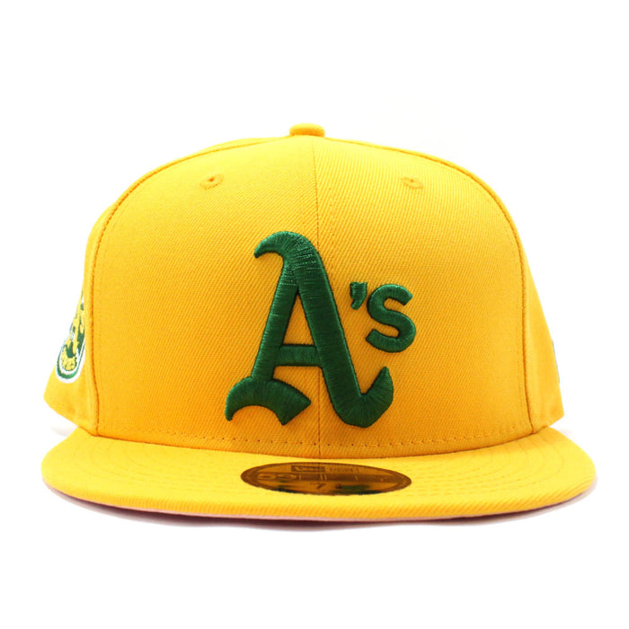 Oakland Athletics 1972 World Series New Era 59Fifty Fitted Hat (Gold Pink Under Brim)