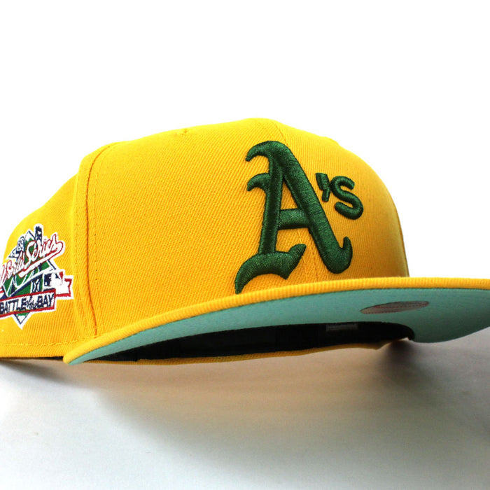 Oakland Athletics 1989 Battle of the Bay World Series New Era 59Fifty Fitted Hat (Yellow Mint Under Brim)