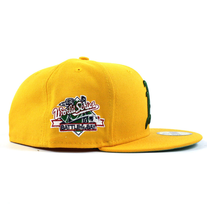 Oakland Athletics 1989 Battle of the Bay World Series New Era 59Fifty Fitted Hat (Yellow Mint Under Brim)