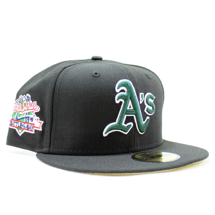 Oakland Athletics 1989 World Series Battle of The Bay New Era 59Fifty Fitted Hat (Black Yellow Under Brim)