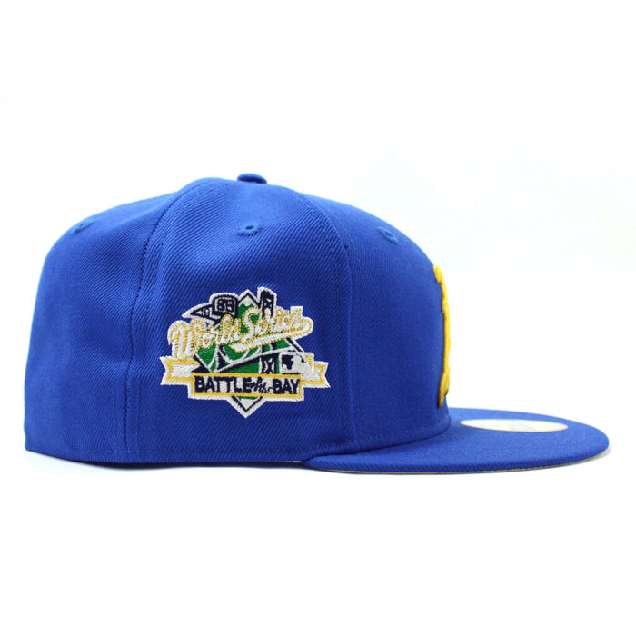 Oakland Athletics 1989 World Series Battle of The Bay New Era 59Fifty Fitted Hat (Blue Light Yellow Under Brim)