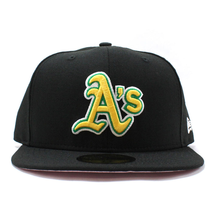 Oakland Athletics New Era 59Fifty Fitted Hat (BLACK Pink Under Brim)