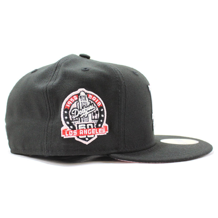 Palm Tree Los Angeles Dodgers 60th Anniversary New Era 59Fifty Fitted Hat (Black Pink Under Brim)