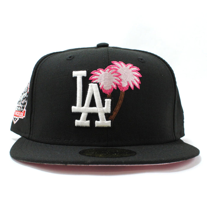 Palm Tree Los Angeles Dodgers 60th Anniversary New Era 59Fifty Fitted Hat (Black Pink Under Brim)