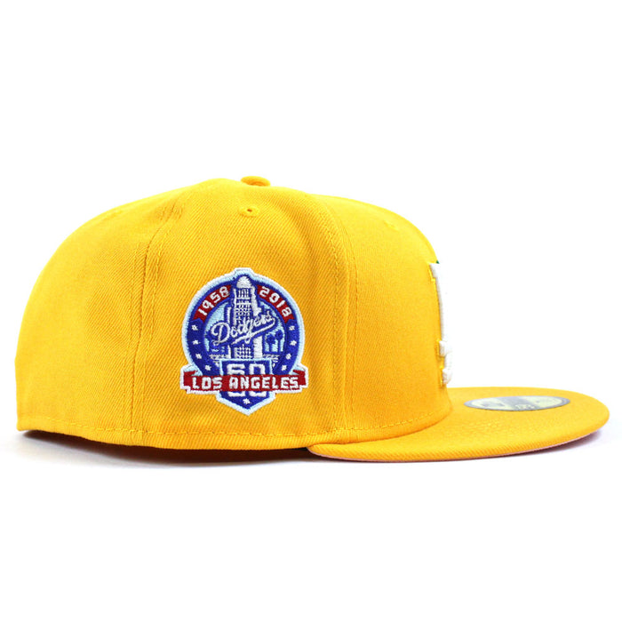 Palm Tree Los Angeles Dodgers 60th Anniversary New Era 59Fifty Fitted Hat (Yellow Glow in the Dark Pink Under Brim)