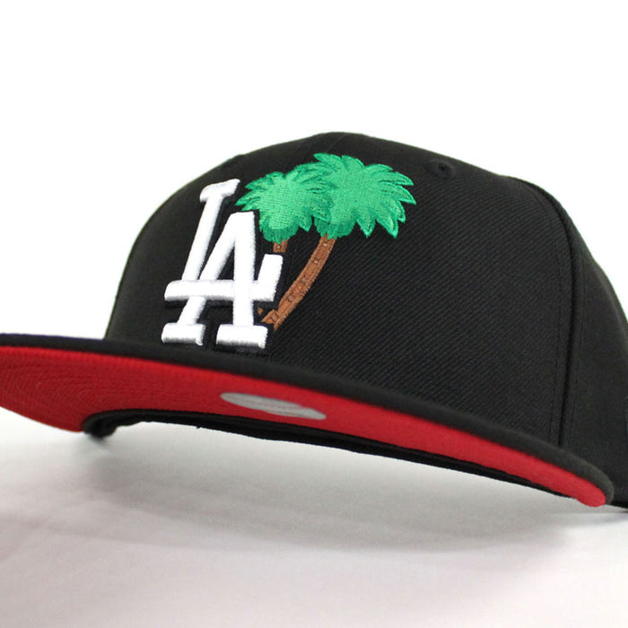 Palm Tree Los Angeles Dodgers New Era 59Fifty Fitted Hat (Black Red Under Brim)