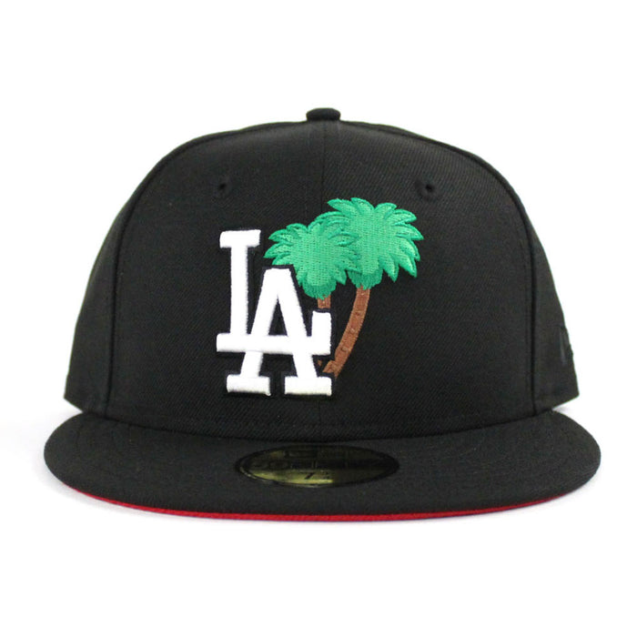 Palm Tree Los Angeles Dodgers New Era 59Fifty Fitted Hat (Black Red Under Brim)
