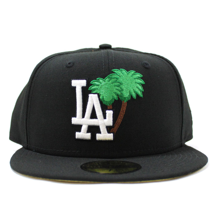 Palm Tree Los Angeles Dodgers New Era 59Fifty Fitted Hat (Black Yellow Under Brim)