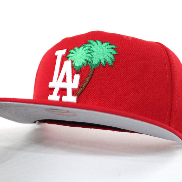 Palm Tree Los Angeles Dodgers New Era 59Fifty Fitted Hat (Red Gray Under Brim)