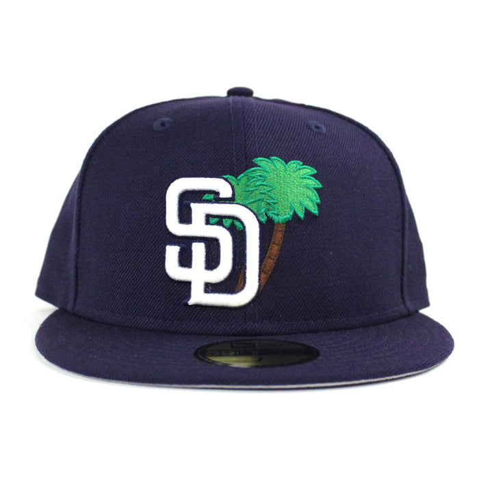 Palm Tree San Diego Padres 59Fifty New Era Fitted Hat (Navy Gray Under Brim)