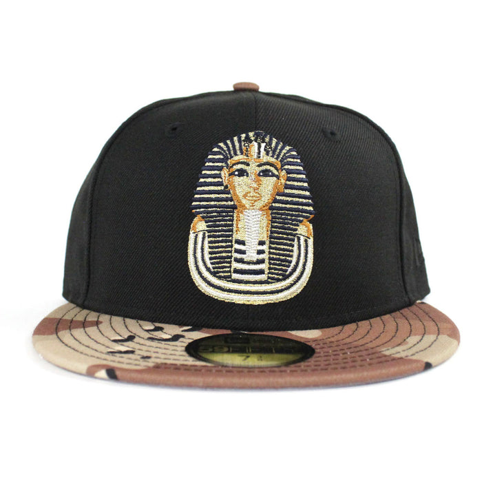 Pharaoh New Era 59Fifty Fitted Hat (Air Jordan 10 Desert Camo Black Gray Under Brim)