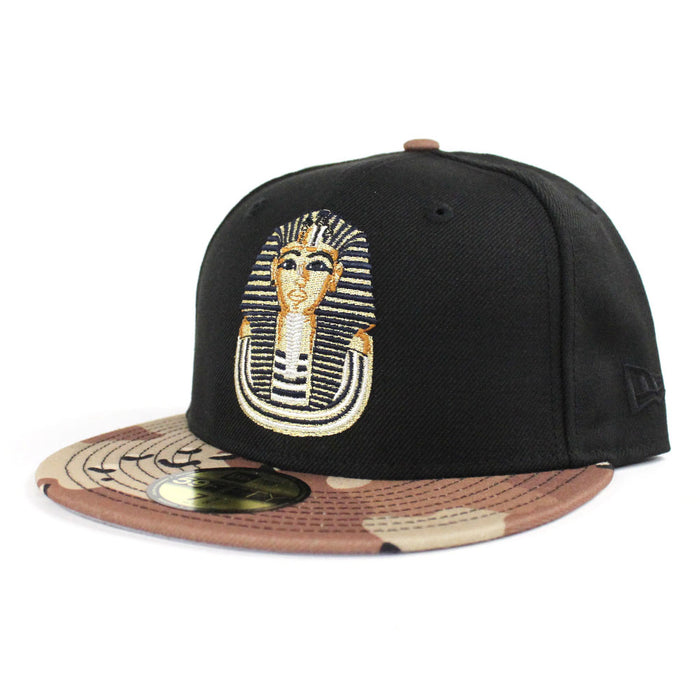 Pharaoh New Era 59Fifty Fitted Hat (Air Jordan 10 Desert Camo Black Gray Under Brim)