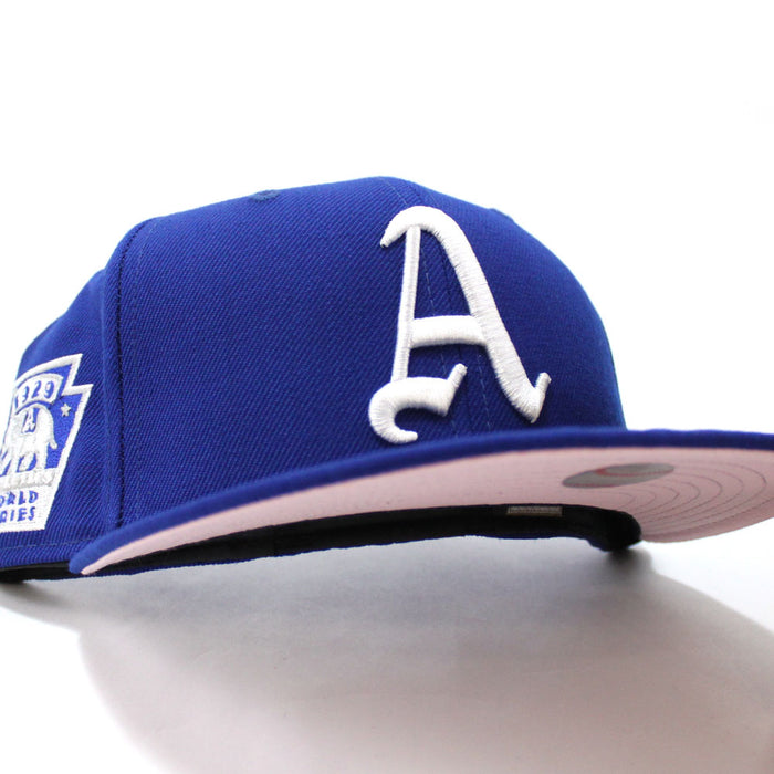 Philadelphia Athletics 1929 World Series 59Fifty New Era Fitted Hat (Blue PINK Under Brim)