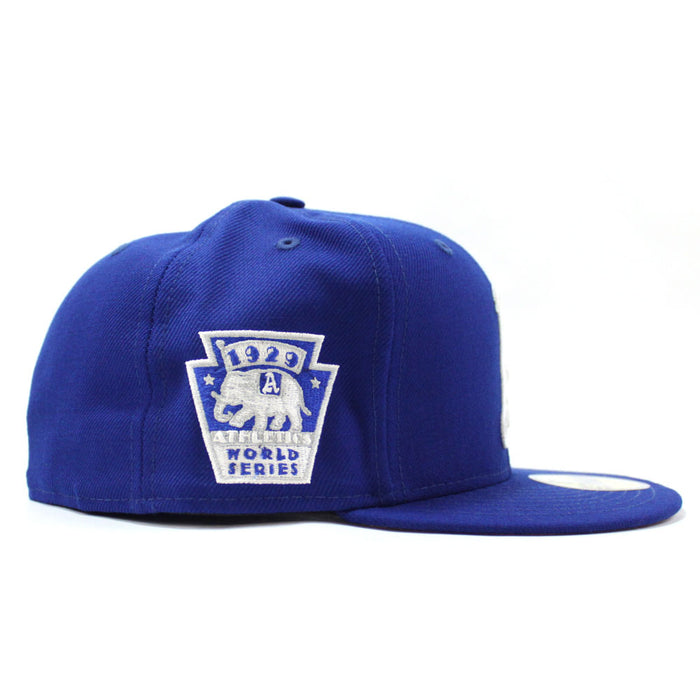 Philadelphia Athletics 1929 World Series 59Fifty New Era Fitted Hat (Blue PINK Under Brim)