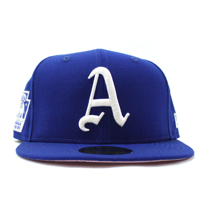 Philadelphia Athletics 1929 World Series 59Fifty New Era Fitted Hat (Blue PINK Under Brim)