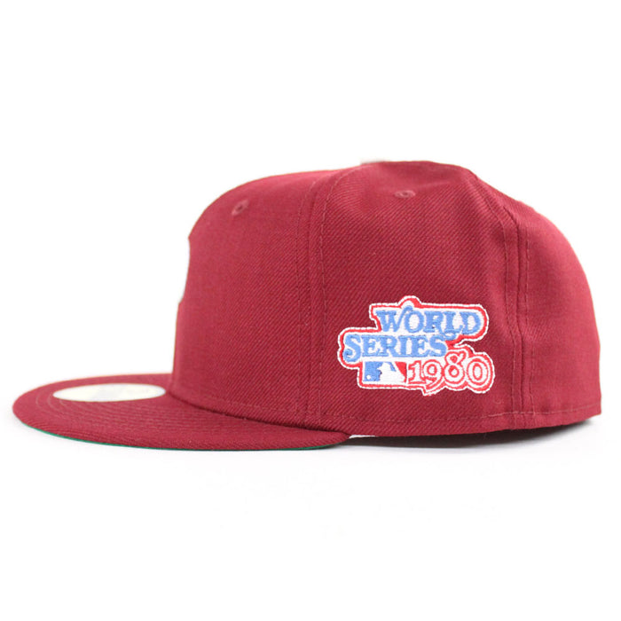 Philadelphia Phillies 1980 World Series New Era 59Fifty Fitted Hat (Cardinal Green Under Brim)
