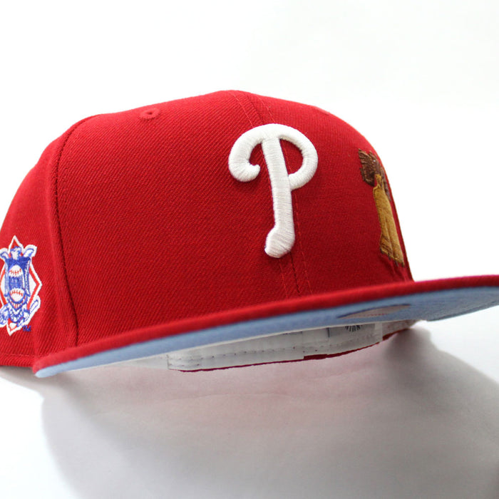 Philadelphia Phillies National League Logo 59Fifty New Era Fitted Cap (Red Blue Under Brim)