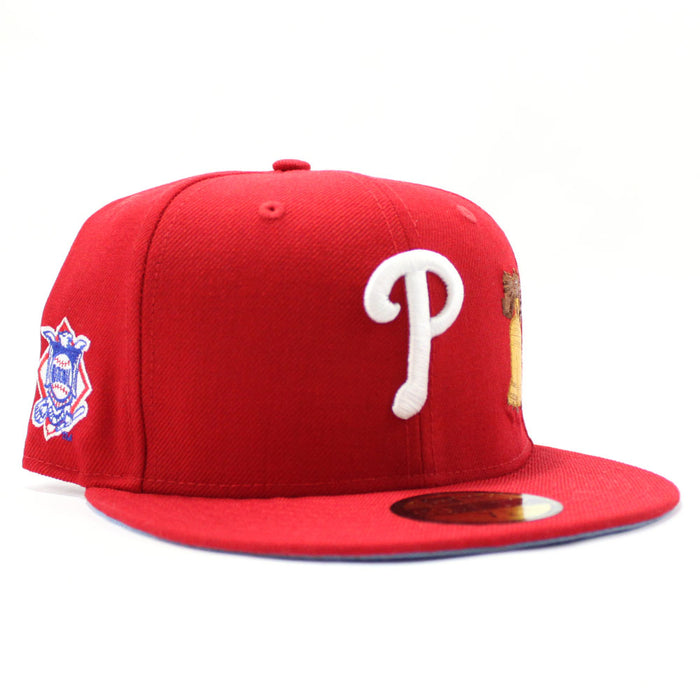 Philadelphia Phillies National League Logo 59Fifty New Era Fitted Cap (Red Blue Under Brim)