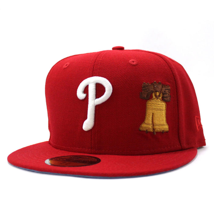 Philadelphia Phillies National League Logo 59Fifty New Era Fitted Cap (Red Blue Under Brim)
