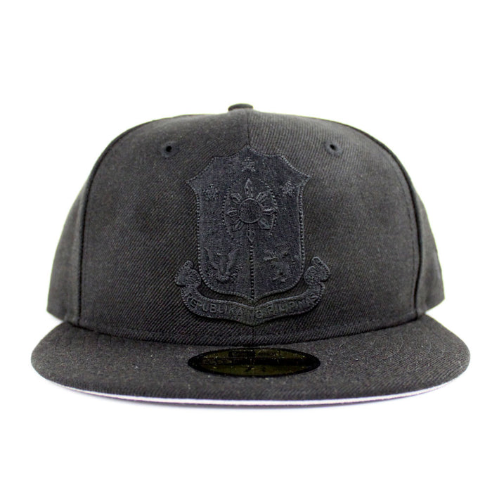 Philippine Crest New Era 59Fifty Fitted Hat (Black on Black Gray Under Brim)