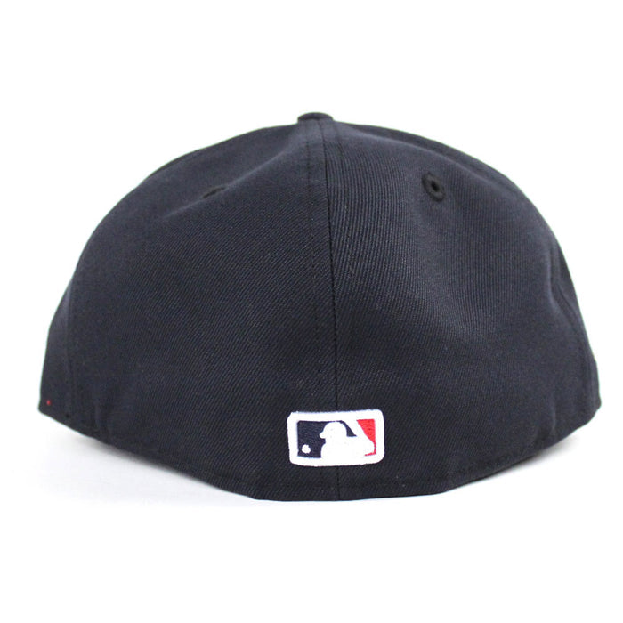 PIZZA New York Yankees 27 World Championships New Era 59Fifty Fitted Hat (Navy Pink Under Brim)