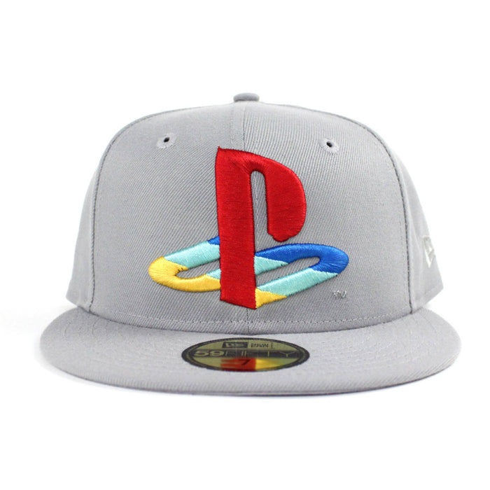 Playstation New Era 59Fifty Fitted Hats (Gray Playstation x New Era Cap Gray Under Brim)