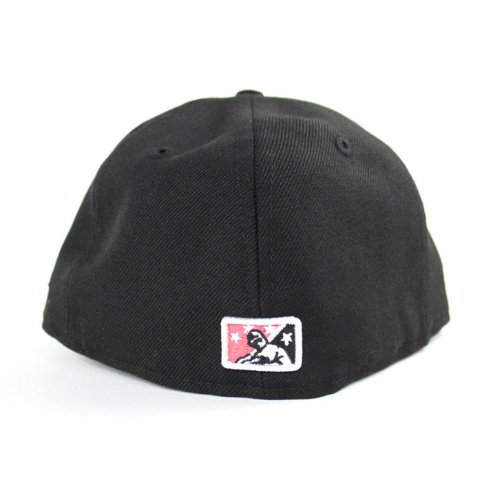 Quad Cities River Bandits New Era 59Fifty Fitted Hat (Air Jordan Retro 4 Hot Punch Black Lava Red Gray Under Brim)