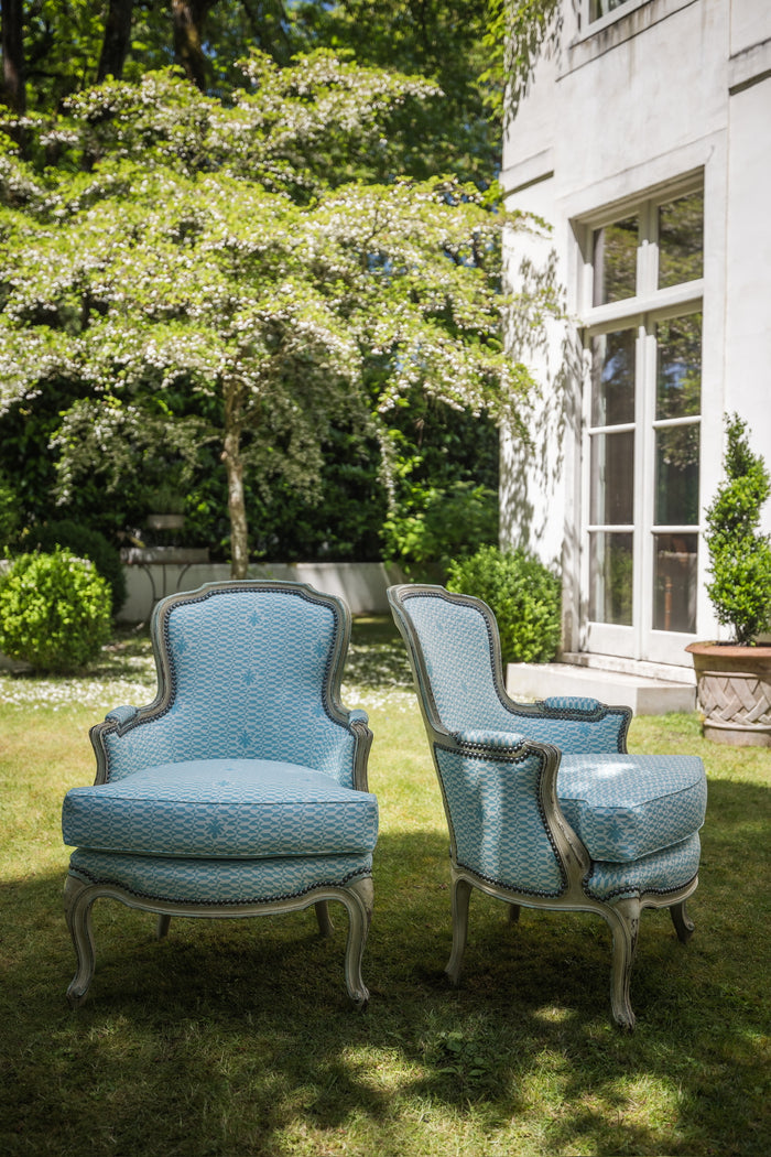 Quadrille Fabric: Carlo II - Custom Steel Gray on Trevira (Commercial Quality)