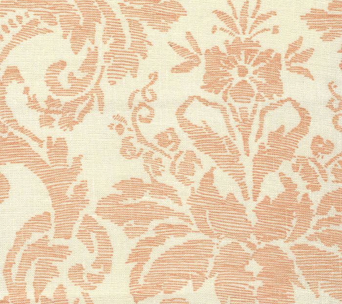 Quadrille Fabric: Victoria - Custom Apricot on Tinted 100% Belgian Linen