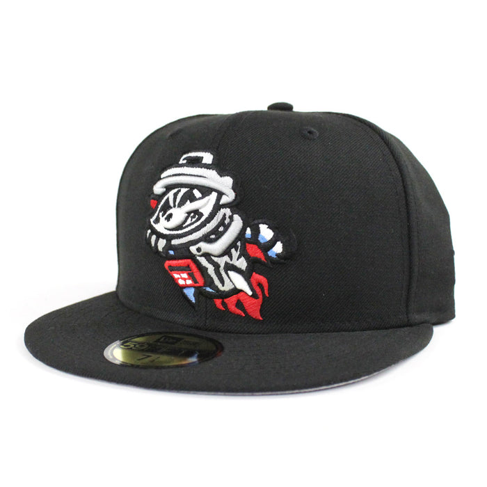 Rocket City Trash Pandas New Era 59FIFTY Fitted Hat (Black Gray Under Brim)