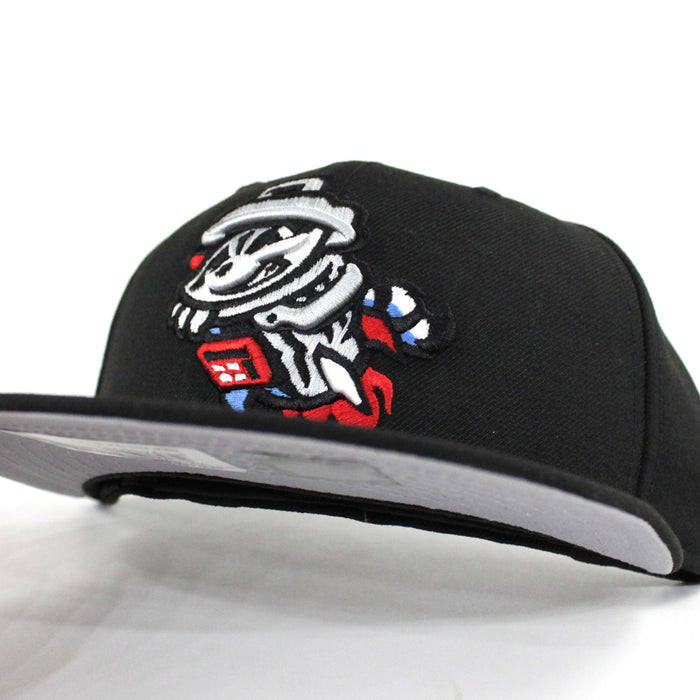 Rocket City Trash Pandas New Era 59FIFTY Fitted Hat (Black Gray Under Brim)
