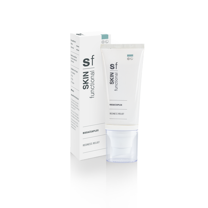 Tube and box of Skin Functional Rosaceaplex on a white background